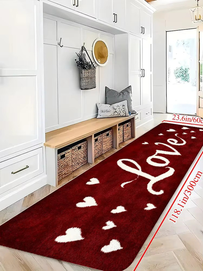 VIKAM Deko-Teppich für Wohnzimmer, Küche und Flur, modern, rot, Breite: 120 cm - Bild 5