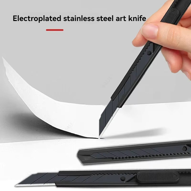 Kissbuty Snap-Off Utility Messer mit 9mm Klinge in Schwarz aus Edelstahl und Kunststoff - Bild 5