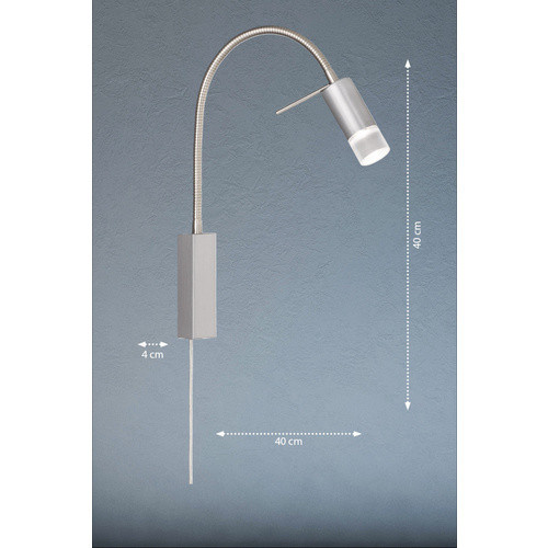 Fischer & Honsel River LED-Wandleuchte aus Metall in Nickelfarben, B/H: 4 x 40 cm - Bild 2