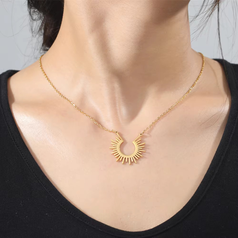 Cazador Anhänger-Halskette, Edelstahl, Gold, Damen - Bild 2