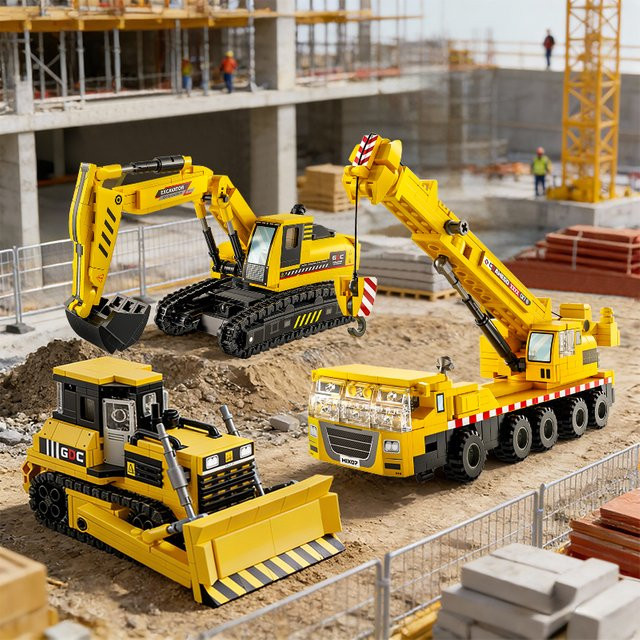 TOYLINX Baufahrzeuge, Konstruktions-Bausteine, RC Auto, Bausatz - Bild 1