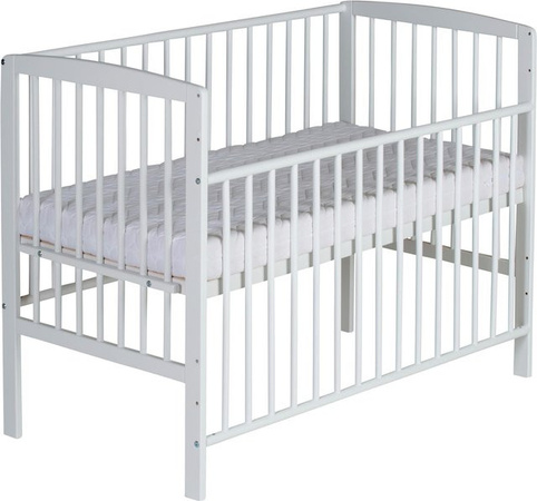 Schardt Beistellbett Micky Plus aus Buche Massivholz in Weiß, B/T/H: 60 x 120 cm