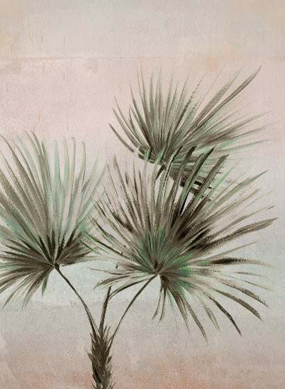 Eijffinger Tapete Palm Ombre in Grau und Grün im Retro-Design aus Vlies - Bild 1