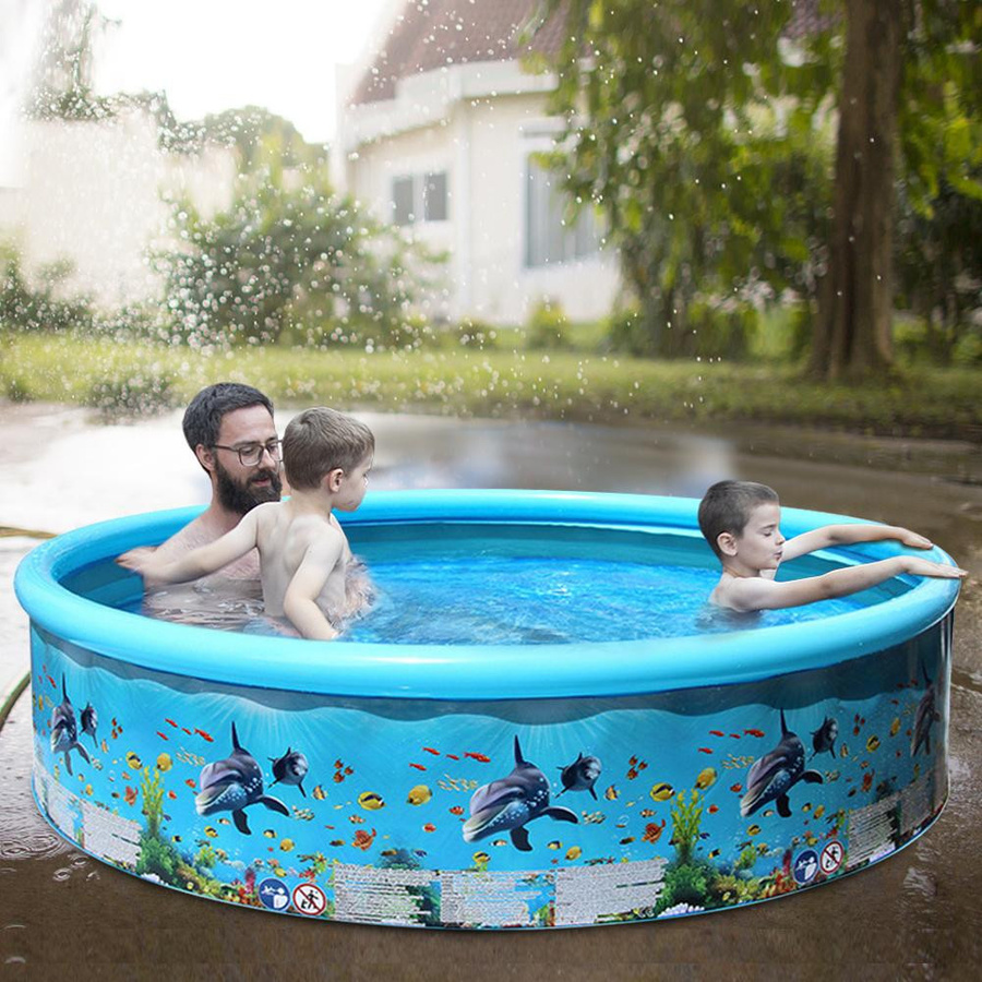 Aimo Rundes Klappbecken aus Hartplastik in Blau, Durchmesser: 152 cm, Höhe: 25 cm - Bild 5