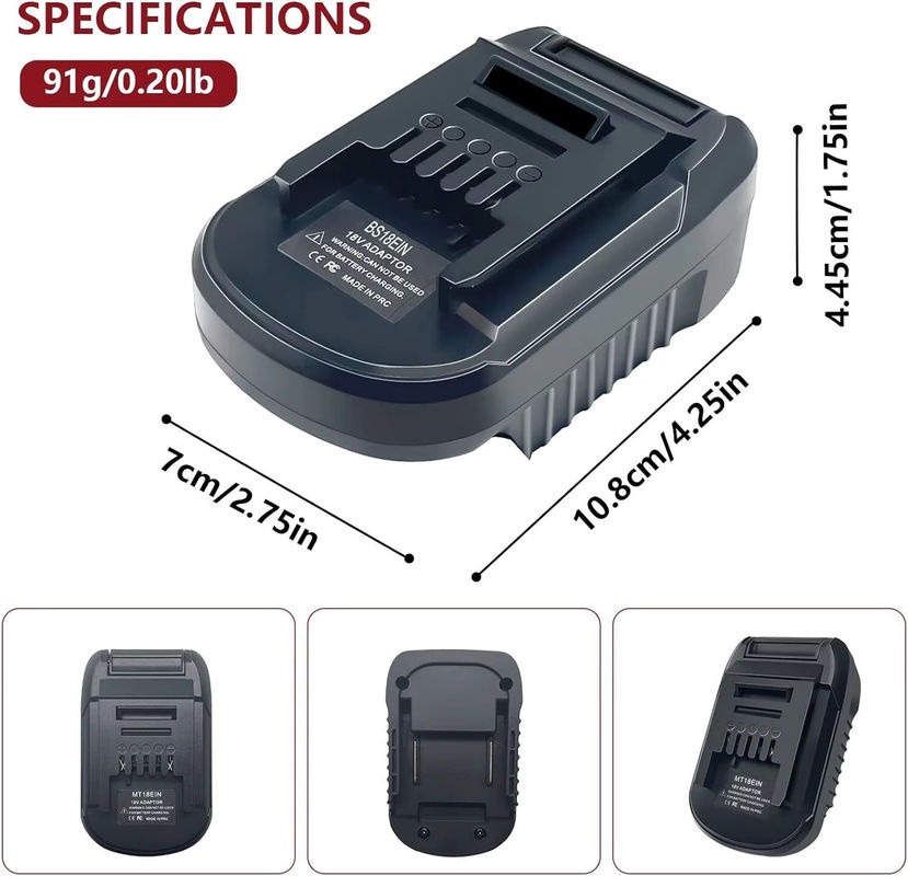 Bosch Batterieadapter für 18V GBA Li-Ionen-Akkus, schwarzer Konverter für E-Inhell 18V Lithium-Akku-Elektrowerkzeuge und Bohrmaschinen - Bild 5