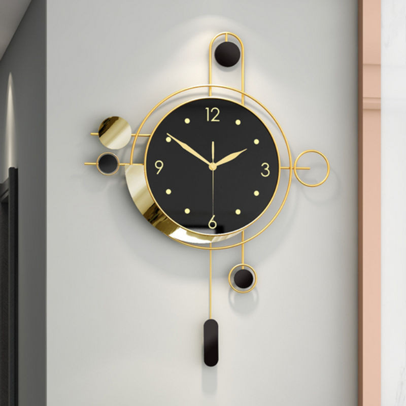 Moderne runde Wanduhr aus Metall in Gold, geräuschlose analoge Wanduhr für dein Wohnzimmer - Bild 1