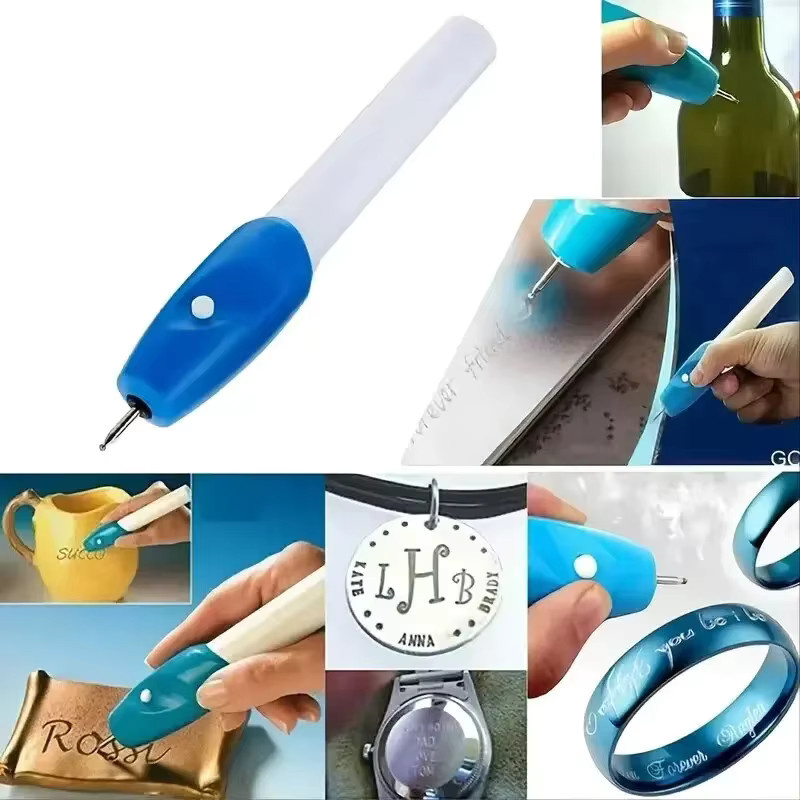 Mini kabelloser elektrischer Gravurstift in Blau für Basteln und Heimwerken - Bild 3