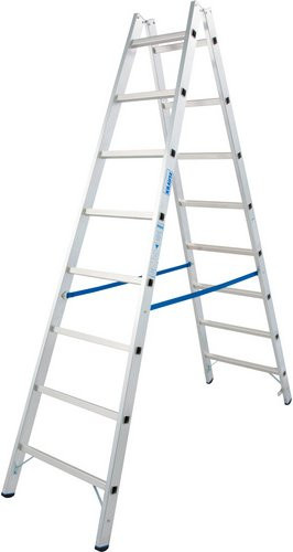 KRAUSE Sprossen-Doppelleiter STABILO aus Aluminium in Silber mit 16 Sprossen - Bild 1