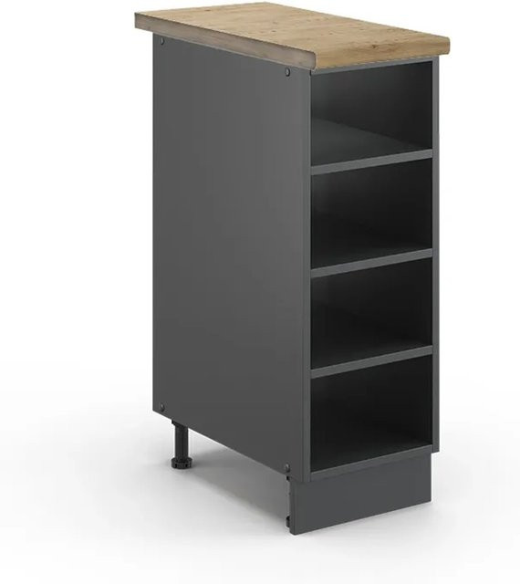 Vicco Küchenregal Fame-Line Offener Küchenschrank Anthrazit Eiche B: 30 cm, H: 82 cm, T: 60 cm - Bild 1