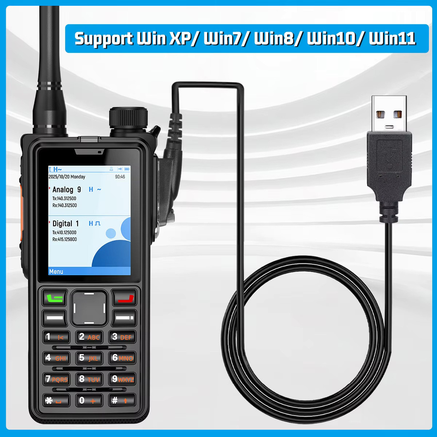 ABBREE USB-C Programmierkabel für AR-880 DMR Digital Walkie Talkie Amateurfunk in Schwarz - Bild 2