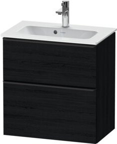 Duravit Waschtischunterschrank D-Neo Compact, wandhängend, Farbe: weiß/schwarz, B/T/H: 62,5 x 37,2 x 61 cm - Bild 1