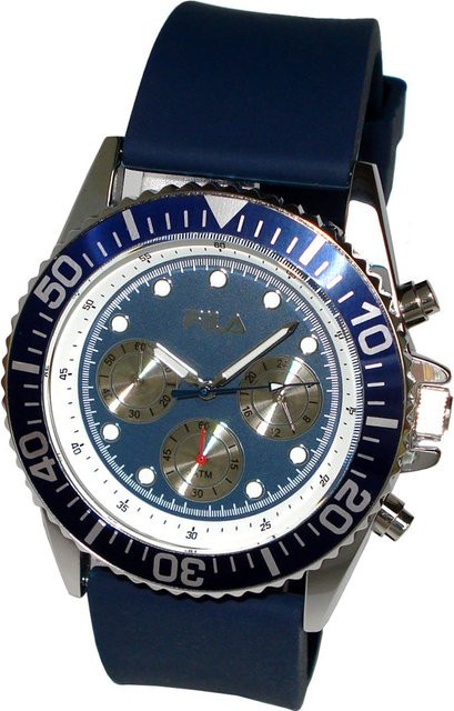 Fila Chronograph, Herren, Quarz, Edelstahl, Blau, 46 mm - Bild 1