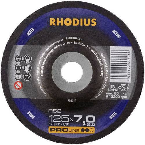 Rhodius RS2 Schruppscheibe gekröpft Blau Durchmesser: 125 mm, Bohrungs-Ø: 22,23 mm für Stahl - Bild 1