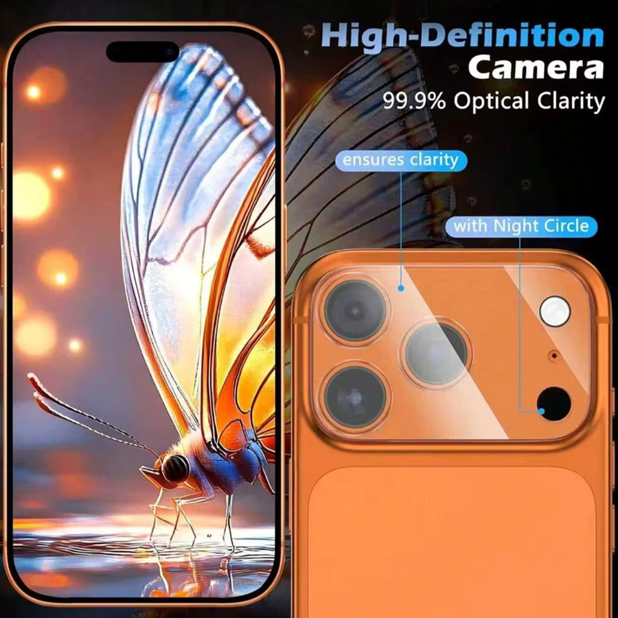 BOLLYMORE 4er-Set Ultra-klarer transparenter Linsenschutz für iPhone 17 Pro Max, 16, 15, 14, 13 Pro, 12 und 11 zum Schutz der Handykamera - Bild 2