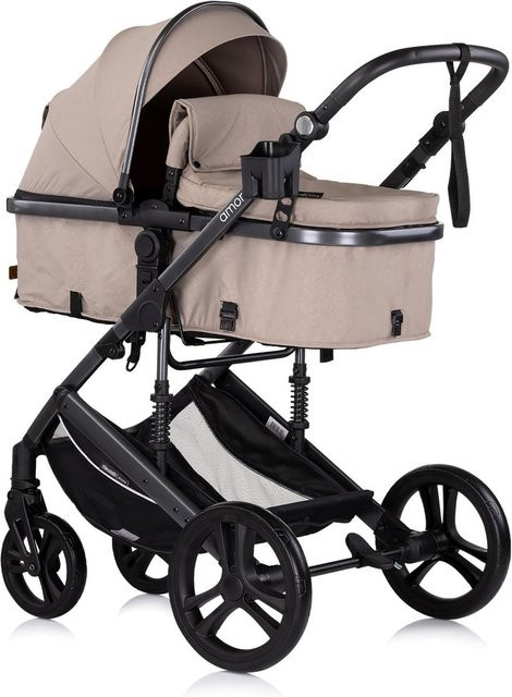 Chipolino Kinderwagen 2 in 1 Amore Kombikinderwagen mit Babywanne und Zubehör in Hellbraun/Beige - Bild 1