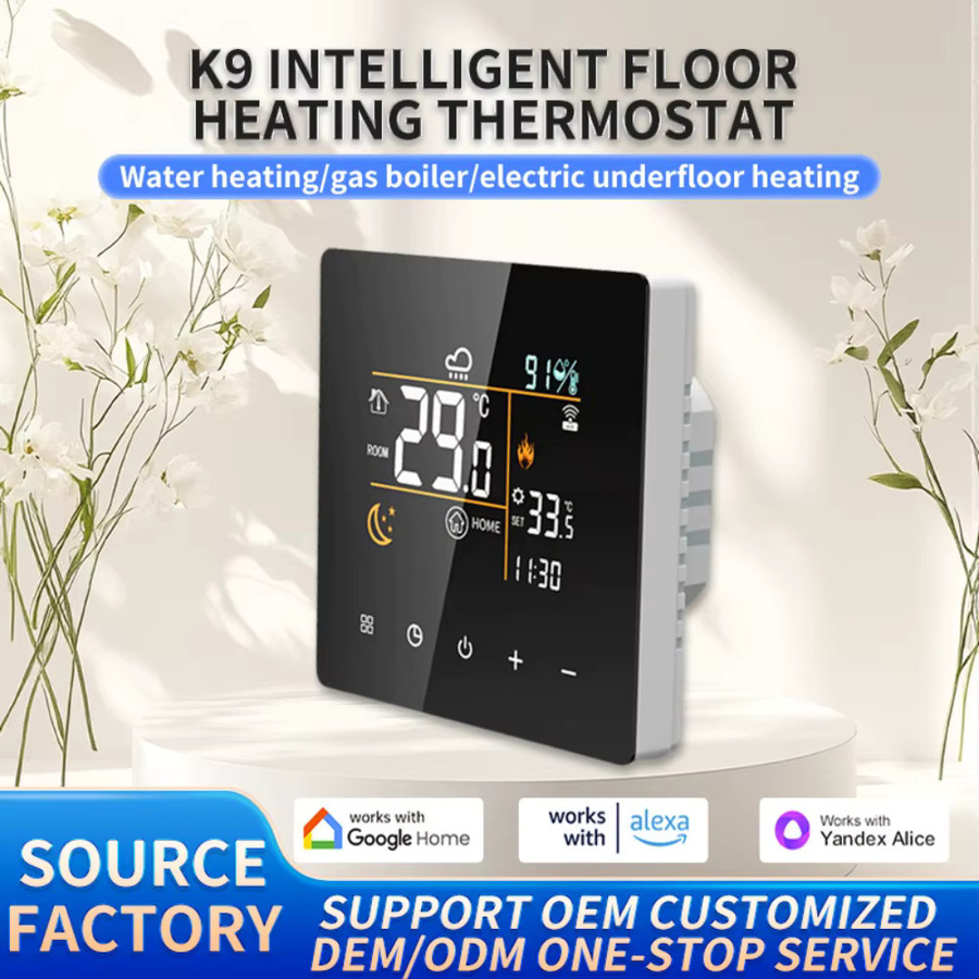 MINCO HEAT Smart WiFi Thermostat mit Tuya App Steuerung und LCD Display in Schwarz für elektrische Fußbodenheizung, Wasserfußbodenheizung und Gasboiler - Bild 2