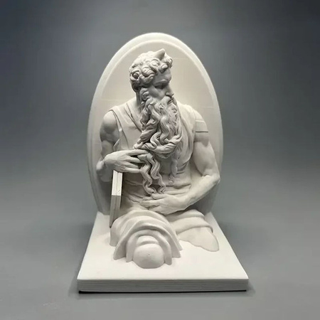 Moses Figur Skulptur aus Gips in Weiß als dekoratives Kunstwerk für dein Home Living