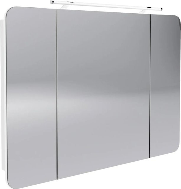 Fackelmann Spiegelschrank Milano Weiß mit LED-Beleuchtung und Softclose-Türen, B/H/T: 110 x 78 x 15,8 cm - Bild 1