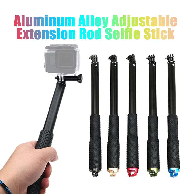 SZKOSTON Ausziehbarer Selfie-Stick aus Aluminiumlegierung als Teleskop-Monopod in Schwarz für GoPro, Insta360 und DJI Action Kameras - Bild 3