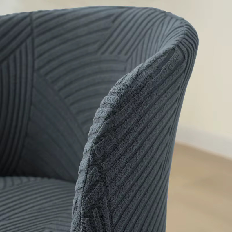 WANERQU Jacquard Stuhlbezug für runde Sessel im skandinavischen Design, elastischer Sitzbezug in Grau - Bild 4