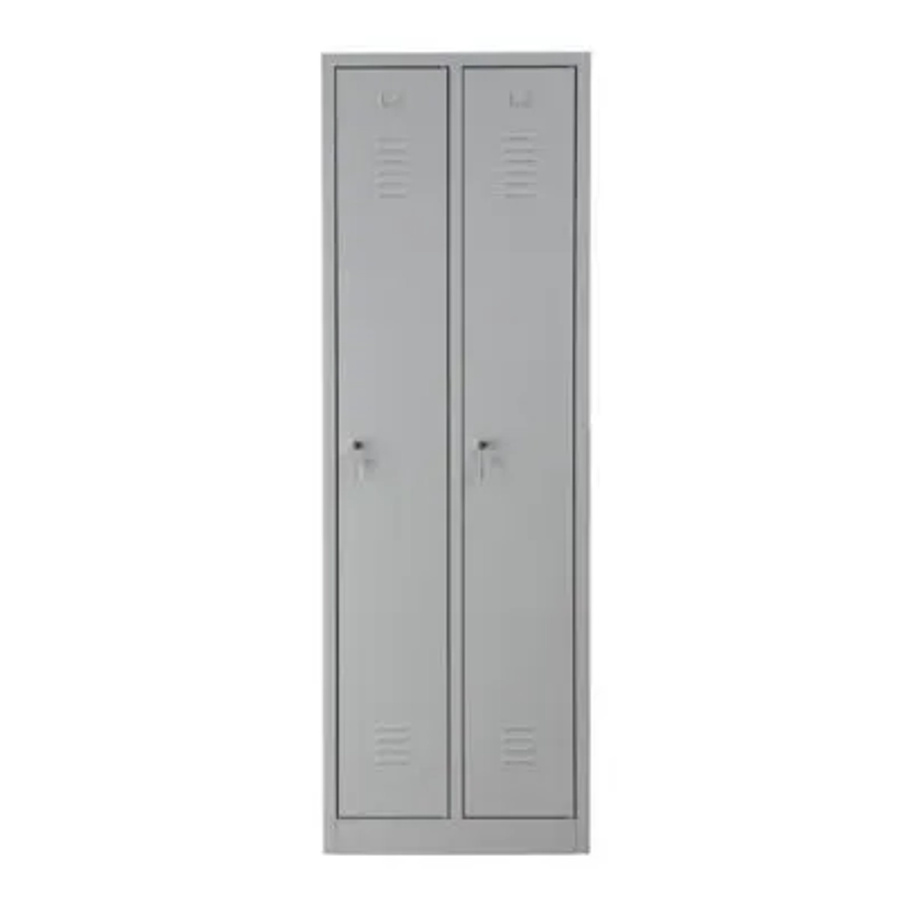 PROREGAL Garderobenspind Camel 2-Fächer in Grau mit Zylinderschloss, H x B x T: 180 x 60 x 50 cm - Bild 2