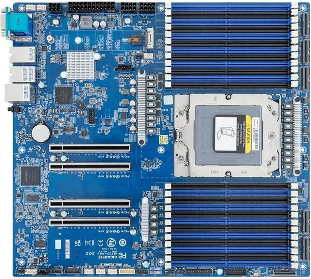 Gigabyte MZ33-AR1 Rev. 3 E-ATX Mainboard für AMD EPYC SP5 LGA6096 mit DDR5 Unterstützung und Ethernet/LAN sowie USB-C - Bild 1