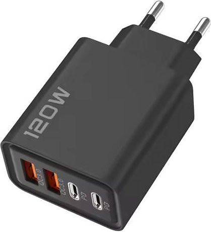 Aloisia USB C PD Schnellladegerät mit 4 Ports und Quick Charge 3.0 in Schwarz - Bild 1