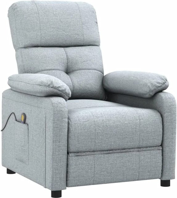 vidaXL Massagesessel Hellgrau aus Stoff mit Armlehnen - Bild 1