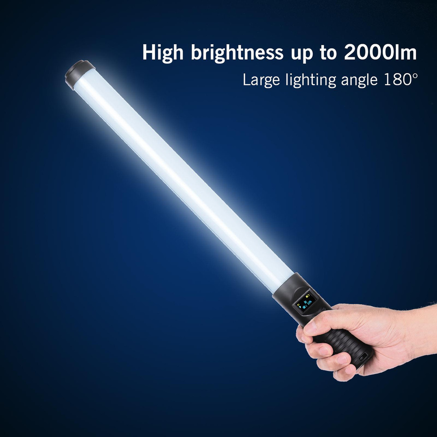 Andoer Handheld RGB LED Lichtstab 20W Buntes Fotolicht Schwarz mit Farbtemperatur 3000K-6500K - Bild 2