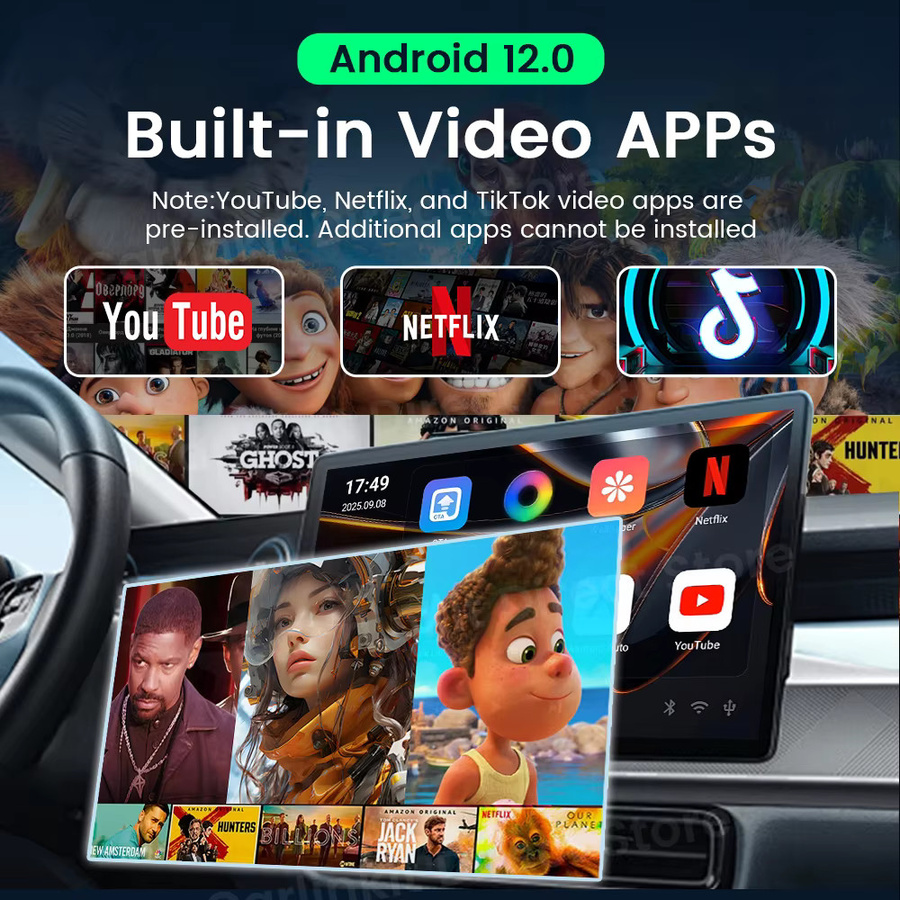 CarlinKit CP2A Pro Android 12 TV-Box mit 2 GB RAM und 16 GB Speicher, Wireless CarPlay und Android Auto Smart Car Ai Box in Schwarz für Videounterstützung wie Youtube und Netflix - Bild 2