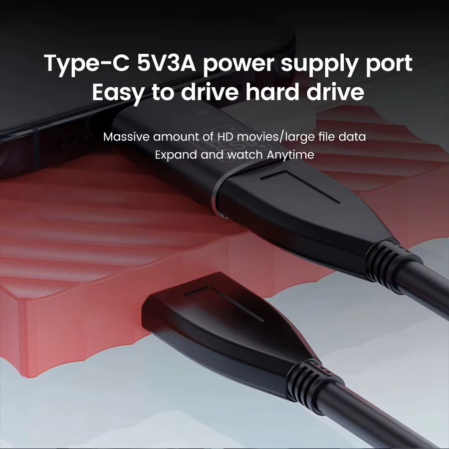 NNBILI 2-in-1 OTG Adapter USB-C auf USB 3.0 und USB-C Buchse in Schwarz für iPhone 15, Samsung und Xiaomi - Bild 4