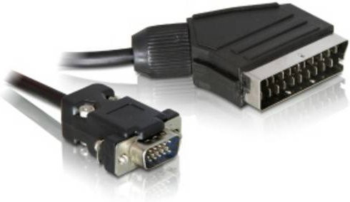 Delock SCART zu VGA Video Anschlusskabel Schwarz, Länge: 2 m - Bild 1
