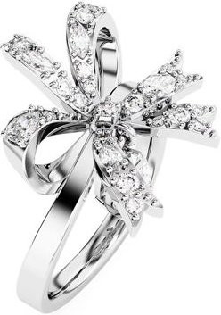 Swarovski Ring Volta Mode Schleife, Silber, Kristall, Damen, Ringgröße 52 - Bild 1