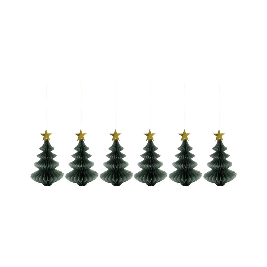 House Doctor Weihnachtsornament Tree grün, 6 Stück, Höhe: 14 cm - Bild 1
