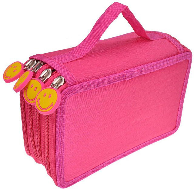 Dainayw Art Supplies Roll-up Federmäppchen aus Oxford-Stoff in Pink mit 72 Löchern und 4 Lagen für großes Fassungsvermögen - Bild 1