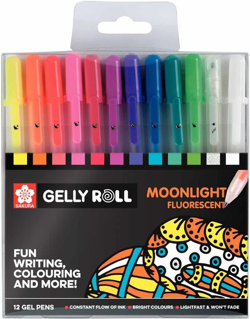 SAKURA Gelly Roll Moonlight Gelstifte Neon, 12 Stück, Mehrfarbig - Bild 1