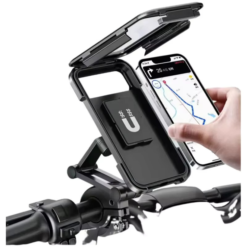 360 Grad drehbarer und wasserdichter Fahrrad-Handyhalter sowie Motorrad-Handyhalterung in Schwarz - Bild 2