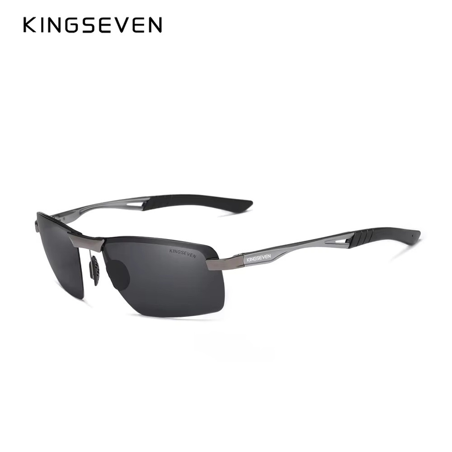 KINGSEVEN Sonnenbrille, randlos, Rechteck, Aluminium, polarisiert, Herren - Bild 3