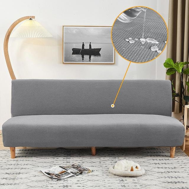 Levivel Sofabezug armlos, wasserdichter und elastischer Stretch-Couchbezug für 1- bis 4-Sitzer, Farbe: Lichtgrau, Breite: 190-210 cm - Bild 1