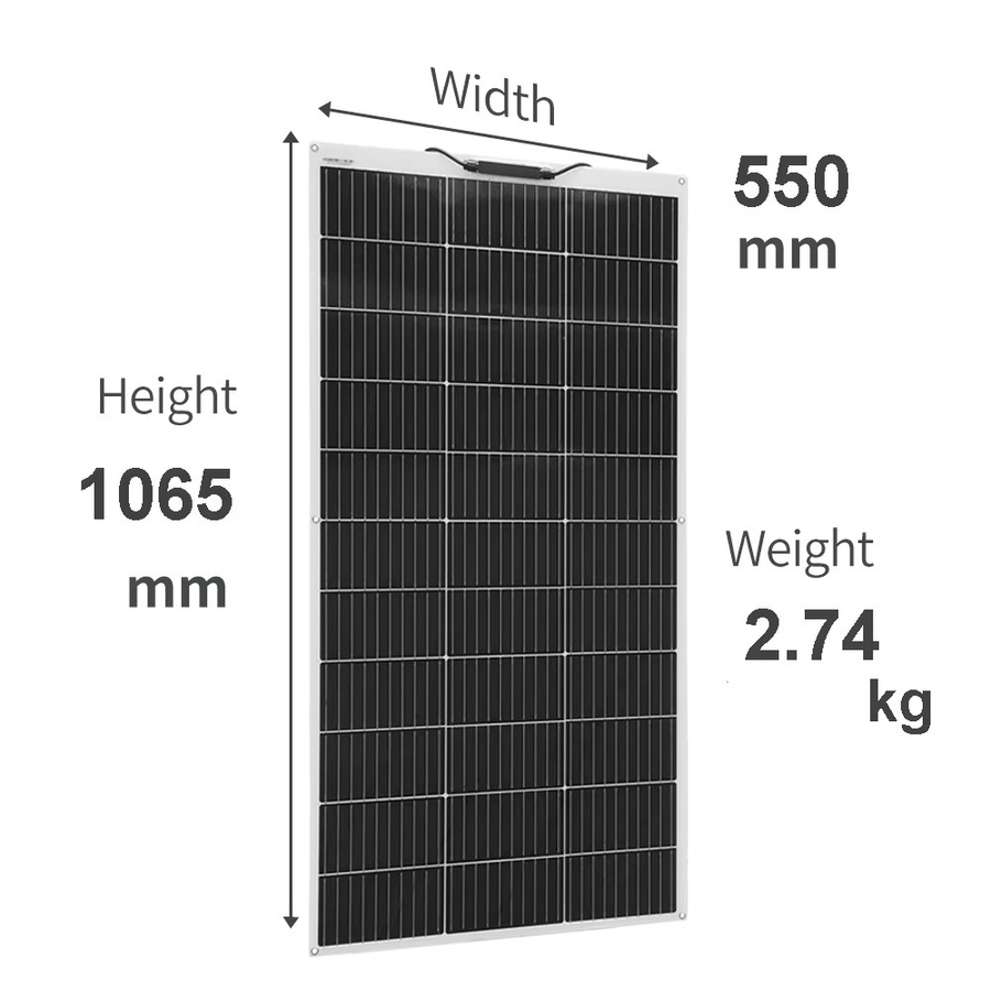 xinpuguang Flexibles Solarpanel Kit Photovoltaik-System 300W 150W als 12V Batterieladegerät für Haus, Camper, Boot und RV in Schwarz - Bild 2