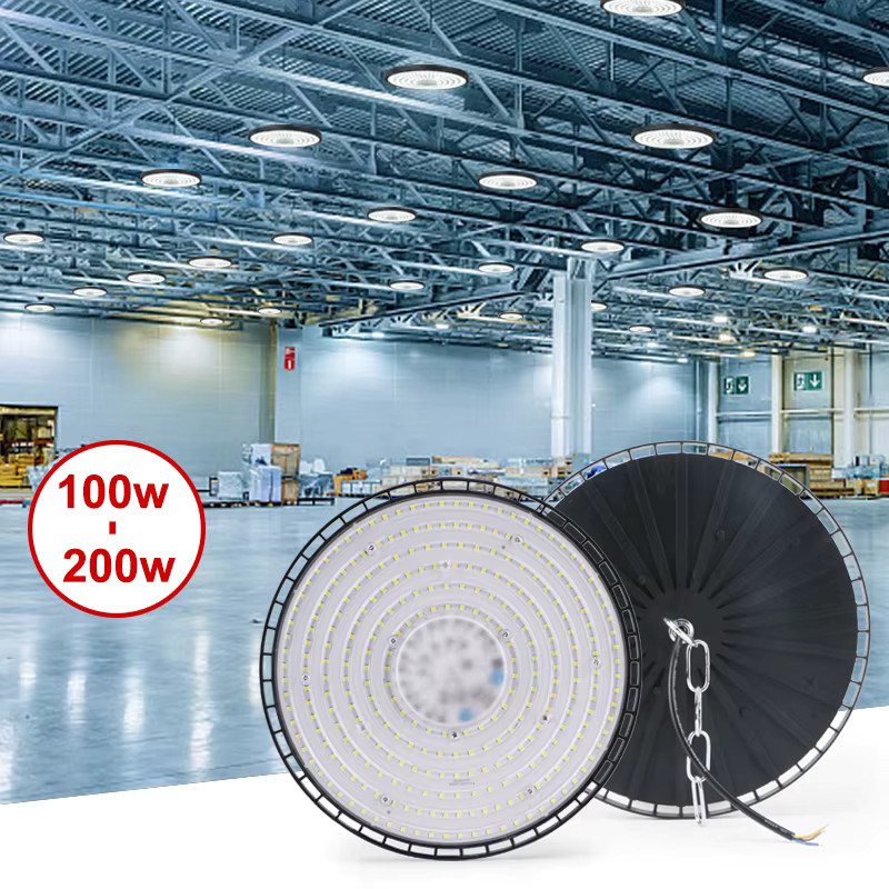 EnwYe UFO LED High Bay Light Industriebeleuchtung 100W, Cool White, Schwarz/Weiß - Bild 3