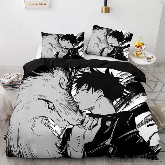Binchi Fitness Anime Jujutsu Kaisen Satoru Gojo Bettwäscheset aus Mikrofaser, Mehrfarbig, B/H: 140 x 210 cm - Bild 1