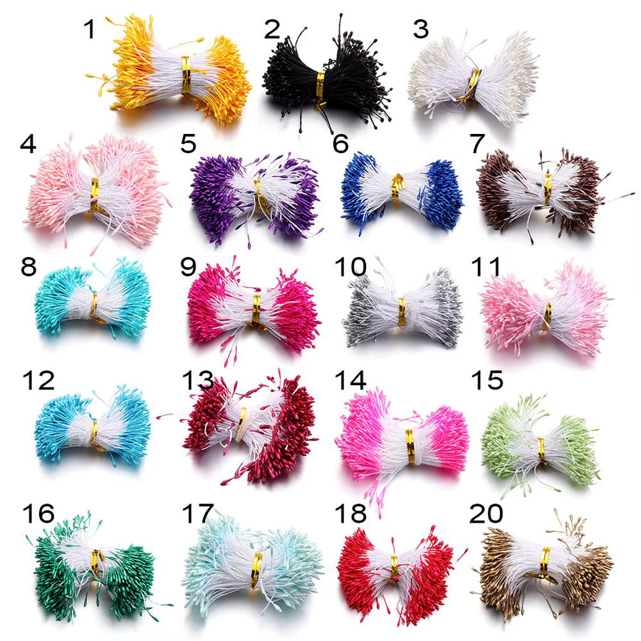 400 Stück DIY Floral Craft Stampfer mit künstlichen Perlen und Staubblättern in Multicolour für Scrapbooking und Handarbeiten - Bild 2