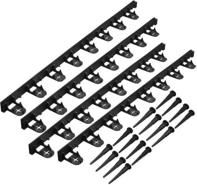 Nature Rasenkante aus Kunststoff in Schwarz mit 16 Ankern, H: 4,5 cm, B: 4 cm, L: 100 cm - Bild 1