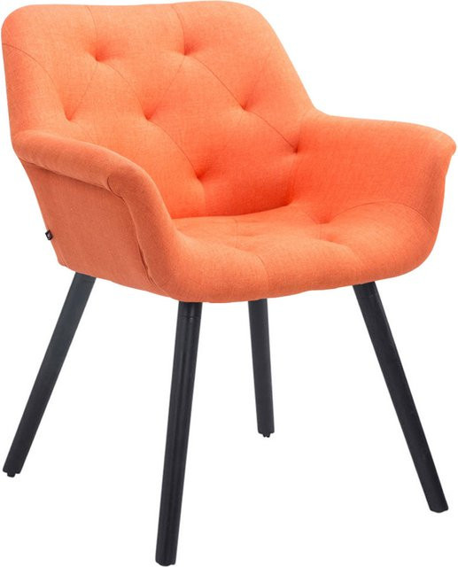 TPFLiving Besucherstuhl Cassy mit Stoffbezug und Holzgestell in Orange und Schwarz - Bild 1