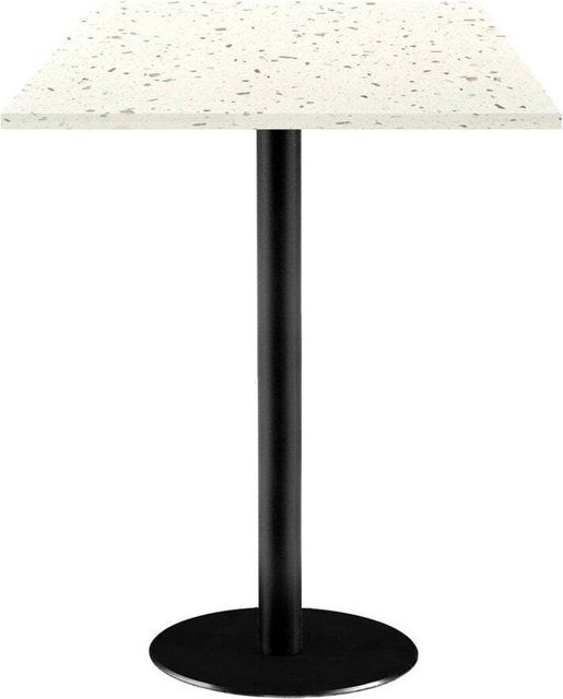 RestooTab Stehtisch Rome quadratisch in Terrazzo-Optik mit schwarzem Gestell, B/T/H: 60 x 60 x 113 cm - Bild 1