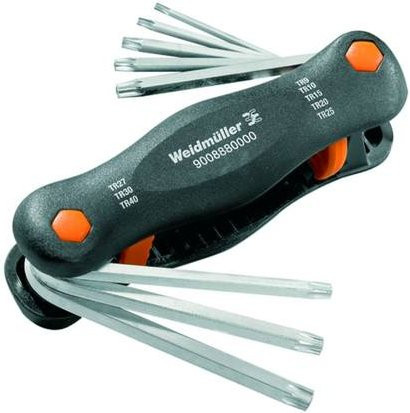 Weidmüller TH-S 9-40 Innen-TORX Winkelschraubendreher-Set aus Chrom-Vanadium, 8-teilig, Schwarz - Bild 1