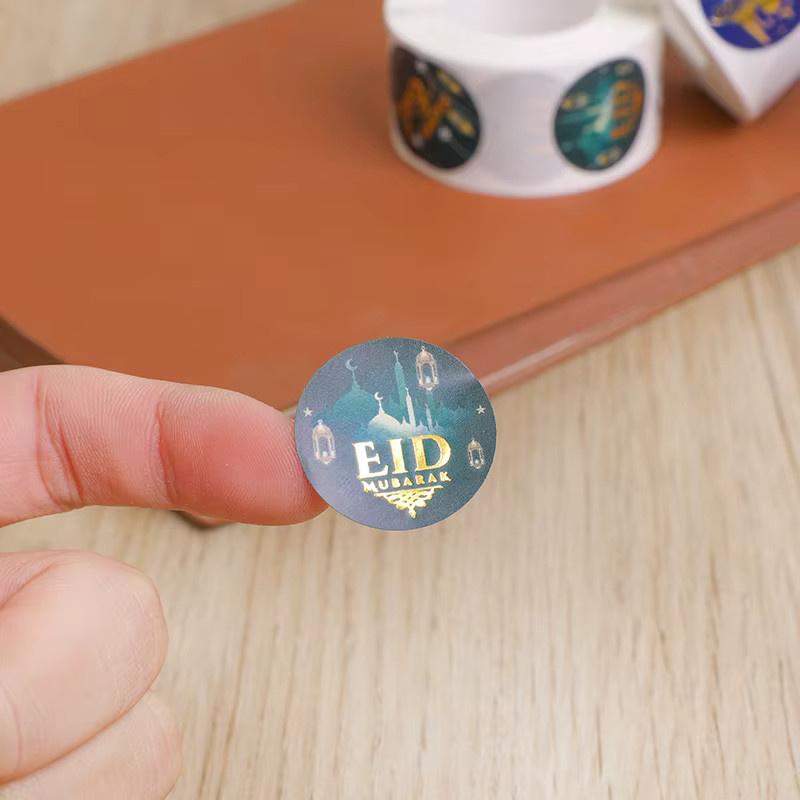 CYZIWEIN EID Mubarak Rollenaufkleber Ramadan Kareem Siegelaufkleber für Geschenke in Mehrfarbig - Bild 3