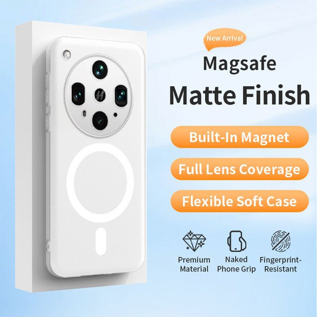 Transparente TPU-Silikonhülle mit MagSafe für OPPO Find X9, X8, X8S Plus, Ultra und Rneo 15 Pro, matte und weiche Magnet-Schutzhülle - Bild 1