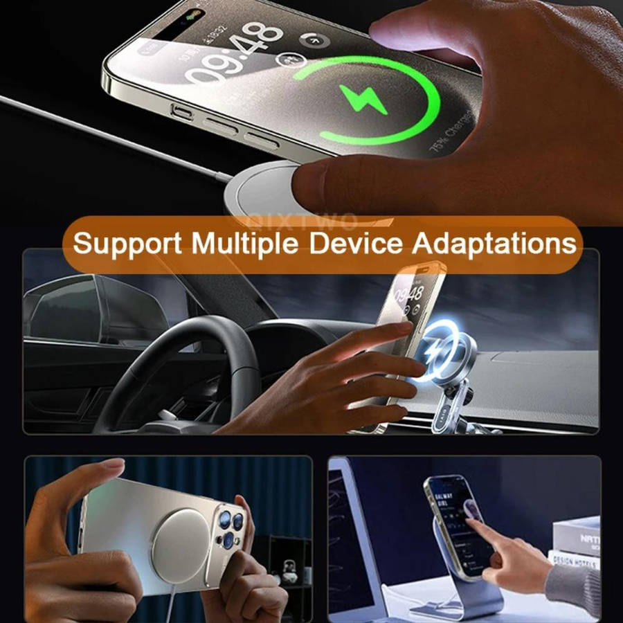 Tuiying002 Luxus Glas Kamera Schutzhülle mit MagSafe Magnetischer Kabelloser Ladefunktion für iPhone 11 12 13 14 15 16 17 Pro Max Air Plus Stoßfeste Hülle - Bild 2